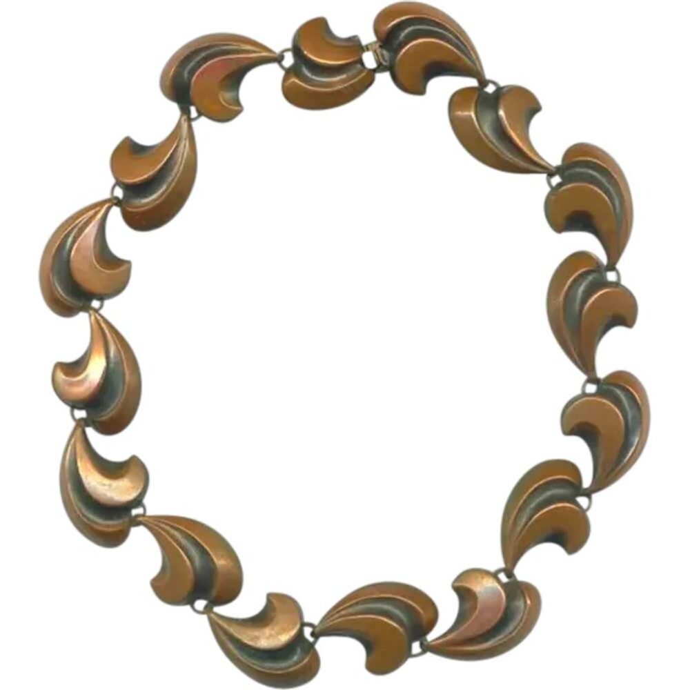 EUC Vintage Signed Rebajes Copper Choker Necklace